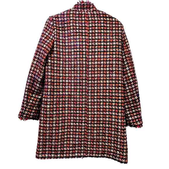 J. McLaughlin Houndstooth Metallic Tweed Sparkle Elm Jacket Long XSmall XS NWOT - Picture 2 of 6